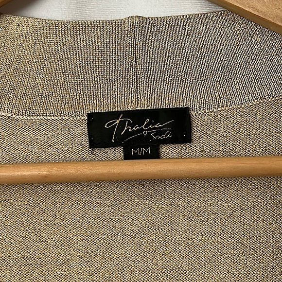 Thalia Sodi Dazzling Gold Threaded Studded Bolero Jacket Top **Size M** - Picture 4 of 4